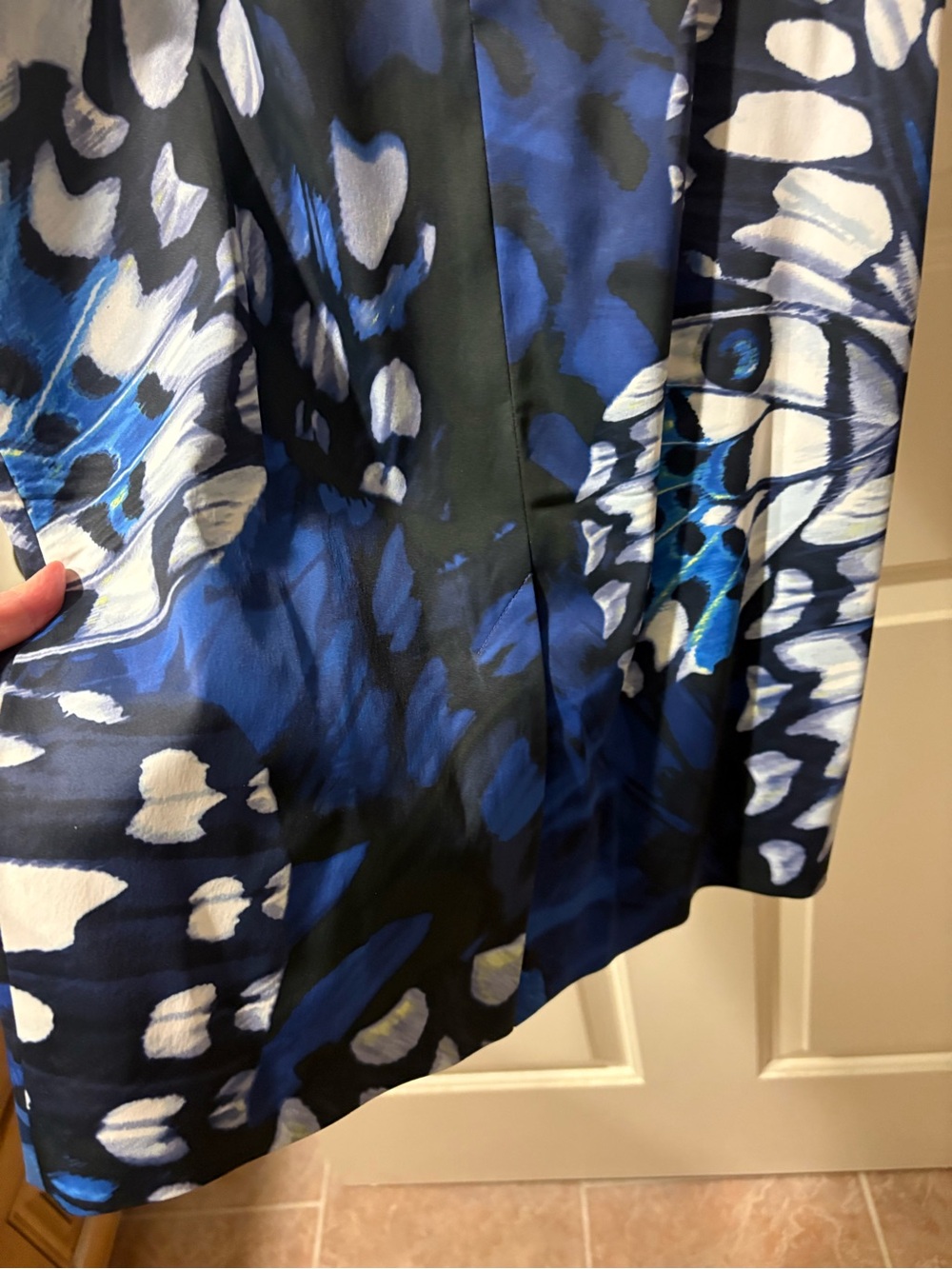 Karen Millen Monarch Butterfly Print Blue & Black Printed Sheath Dress - Picture 10 of 12